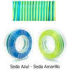 fil3dval bobina pla color mágico bicolor seda azul - seda amarillo