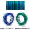 fil3dval bobina pla color mágico bicolor seda azul oscuro - seda verde oscuro