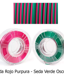 fil3dval bobina pla color mágico bicolor seda rojo purpura - seda verde oscuro