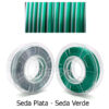 fil3dval bobina pla color mágico bicolor seda plata - seda verde