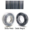 fil3dval bobina pla color mágico bicolor seda plata - seda negro
