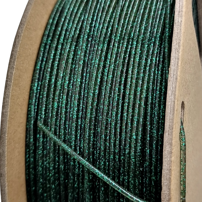 fil3dval bobina pla purpurina verde-negro transparente estrellado