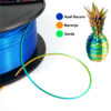 fil3dval bobina pla color mágico tricolor seda azul oscuro-naranja-verde