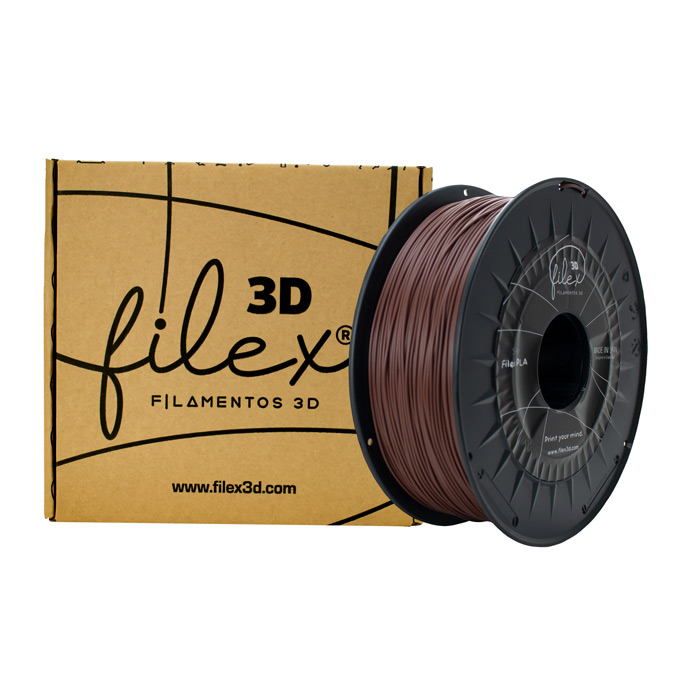 Filamento PLA Plus Brownie 1kg 1.75mm Filex3D Premium