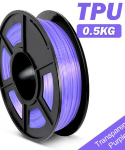 filamento TPU FLEXIBLE Purpura transparente de 1.75mm fabricado por Sunlu