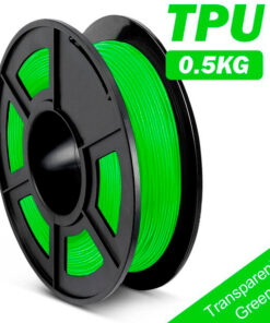 filamento TPU FLEXIBLE Verde transparente de 1.75mm fabricado por Sunlu