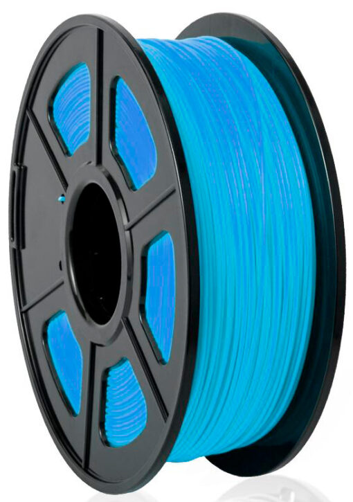 filamento PLA Azul noctilucente de 1.75mm fabricado por Sunlu