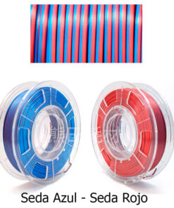 fil3dval bobina pla color mágico bicolor seda azul - seda rojo