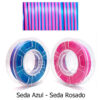 fil3dval bobina pla color mágico bicolor seda azul - seda rosado