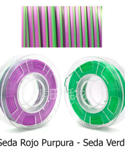 fil3dval bobina pla color mágico bicolor seda rojo purpura - seda verde