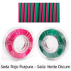 fil3dval bobina pla color mágico bicolor seda rojo purpura - seda verde oscuro