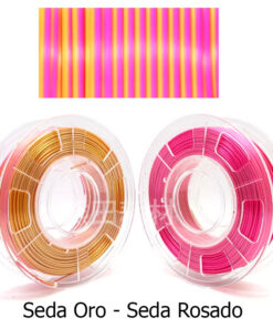 fil3dval bobina pla color mágico bicolor seda oro - seda rosado