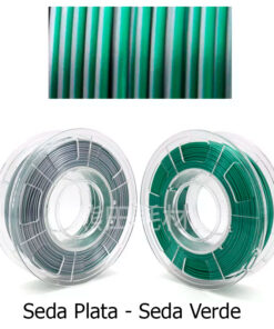 fil3dval bobina pla color mágico bicolor seda plata - seda verde