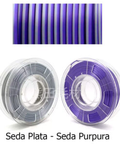 fil3dval bobina pla color mágico bicolor seda plata - seda purpura