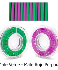 fil3dval bobina pla color mágico bicolor mate verde - mate rojo purpura