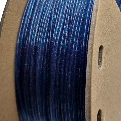 fil3dval bobina pla purpurina azul transparente estrellado