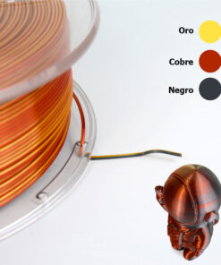 fil3dval bobina pla color mágico tricolor seda oro-cobre-negro